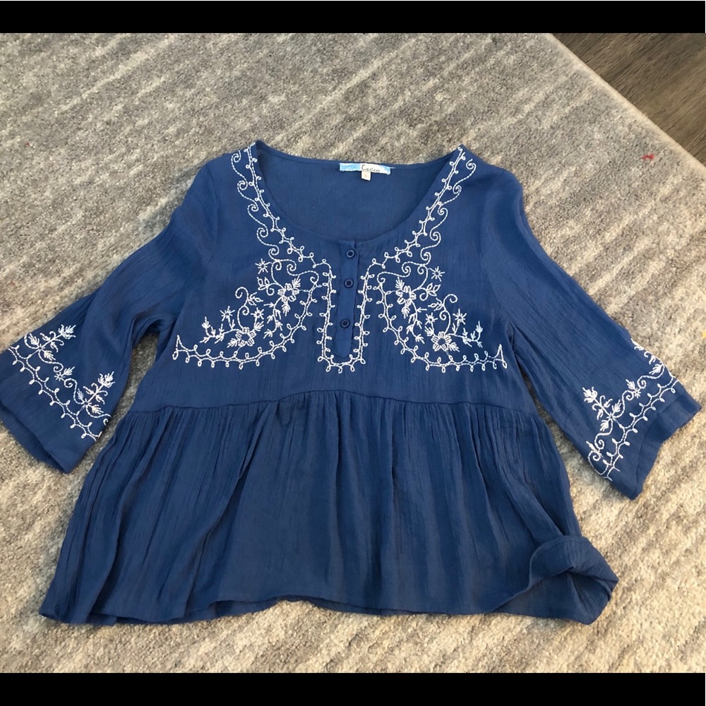Boho embroidered blouse